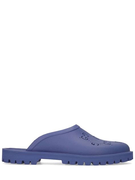 gucci blue rubber sandals|Gucci perforated rubber sandals.